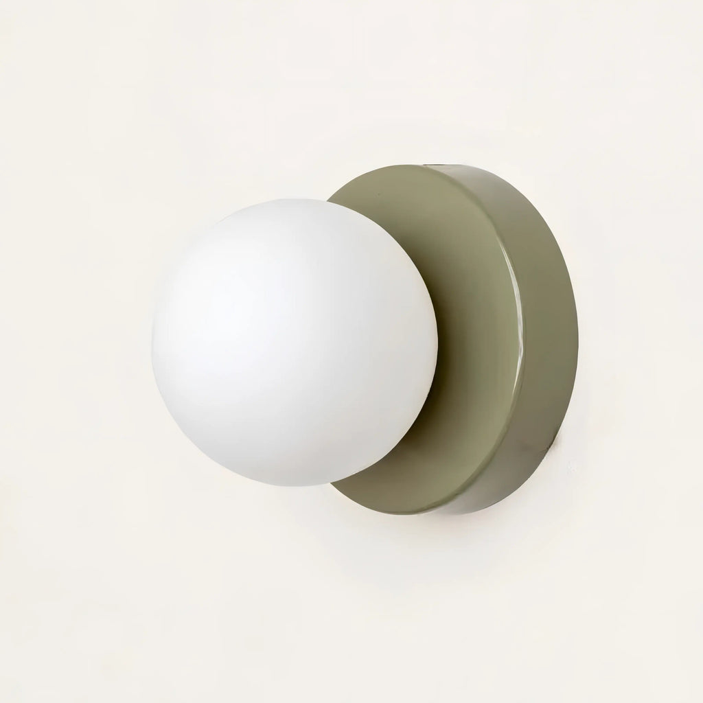 Minimalistisk Væglampe i Glas - Opalglaskugle med Rundt Design 12
