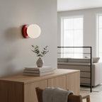 Minimalistisk Væglampe i Glas - Opalglaskugle med Rundt Design 3
