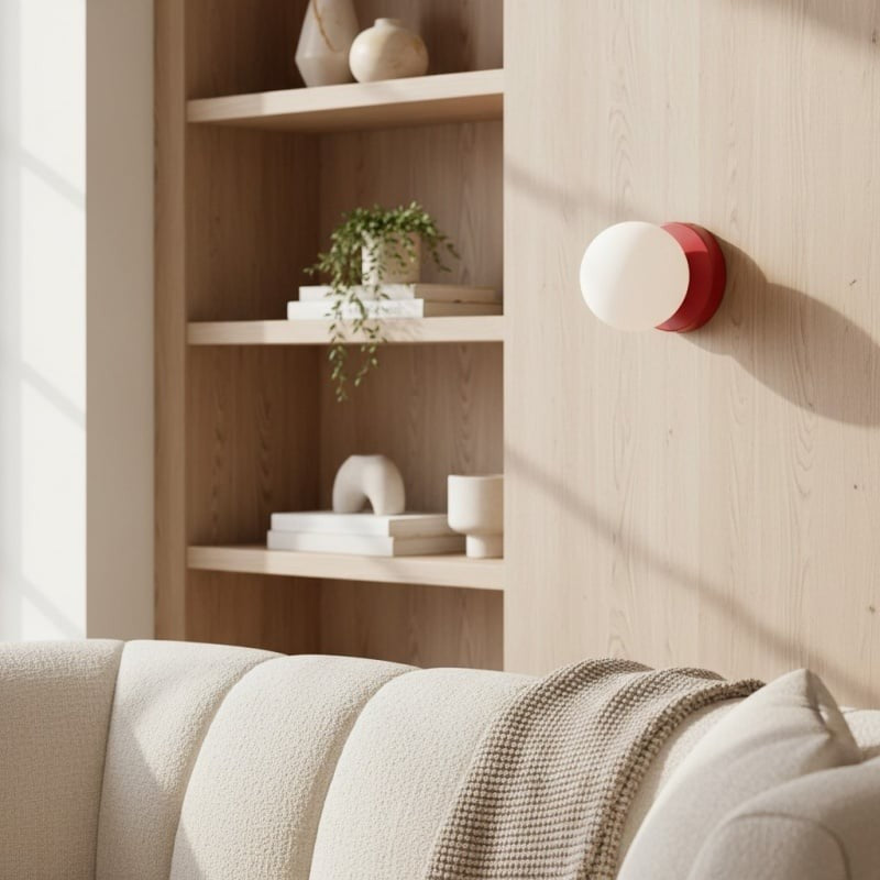 Minimalistisk Væglampe i Glas - Opalglaskugle med Rundt Design 5
