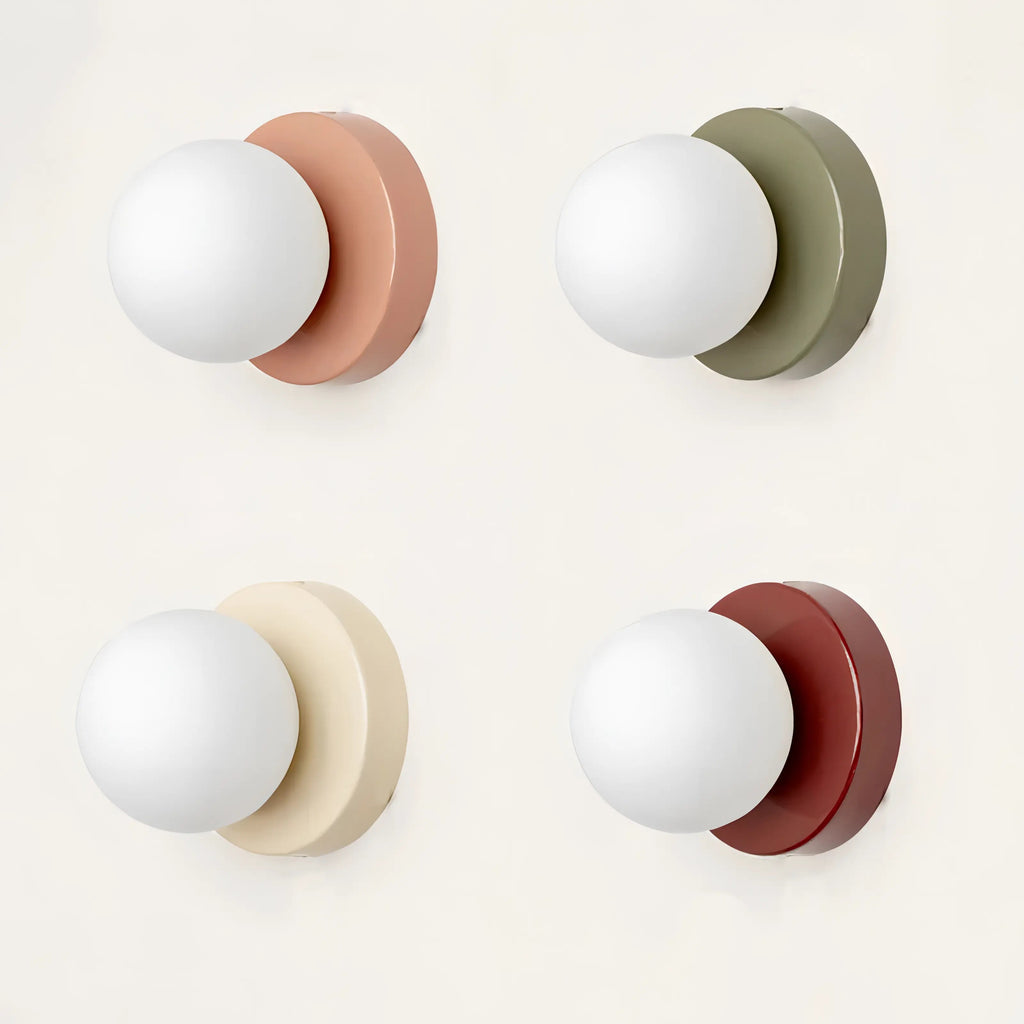 Minimalistisk Væglampe i Glas - Opalglaskugle med Rundt Design 8
