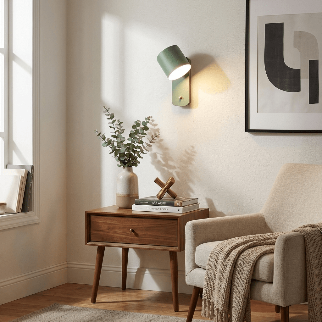 Minimalistisk Væglampe i Metal - Drejeligt Spotdesign med Fleksibel Lysretning 3
