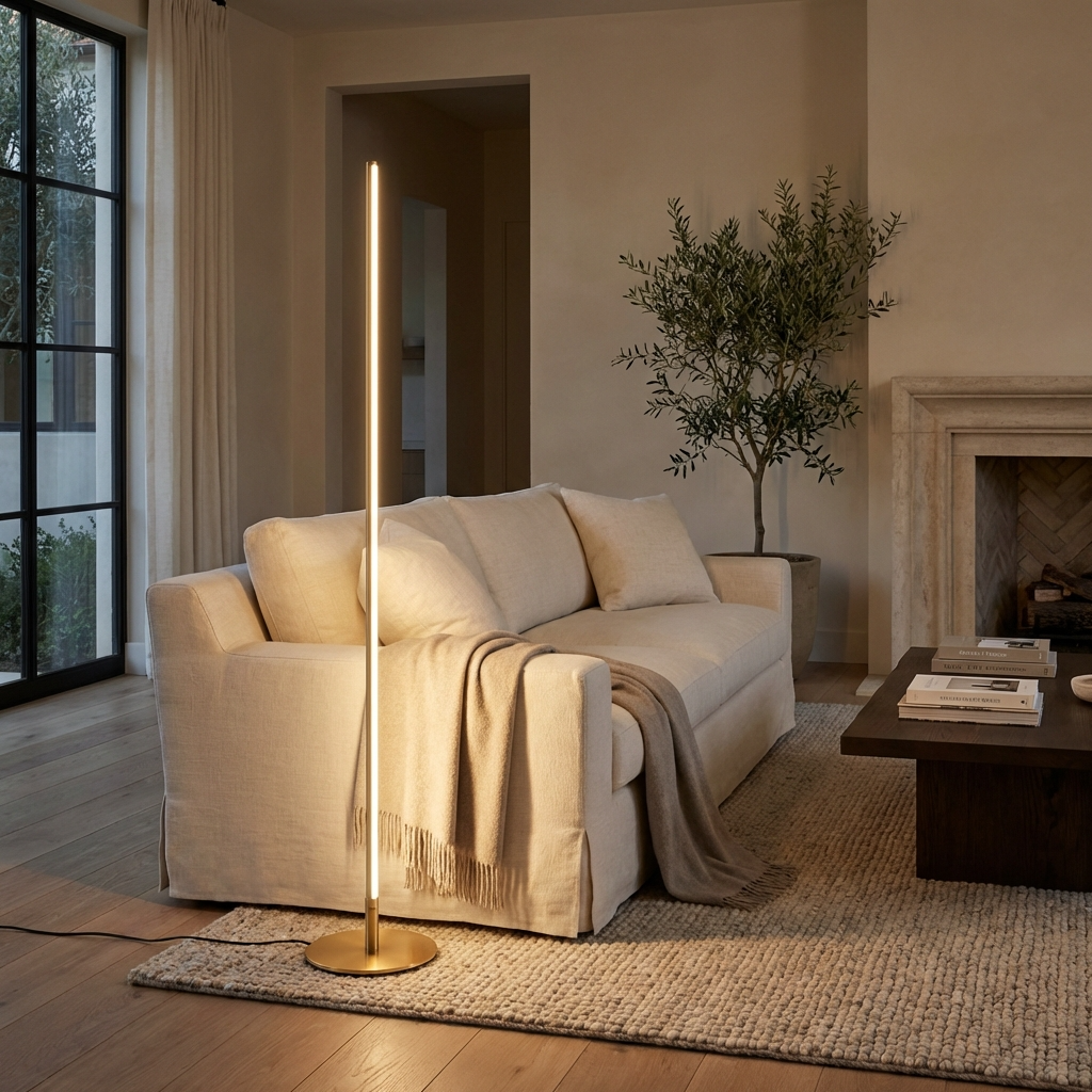 Moderne Høj Gulvlampe i Metal - Slankt Design med Energieffektiv LED 3