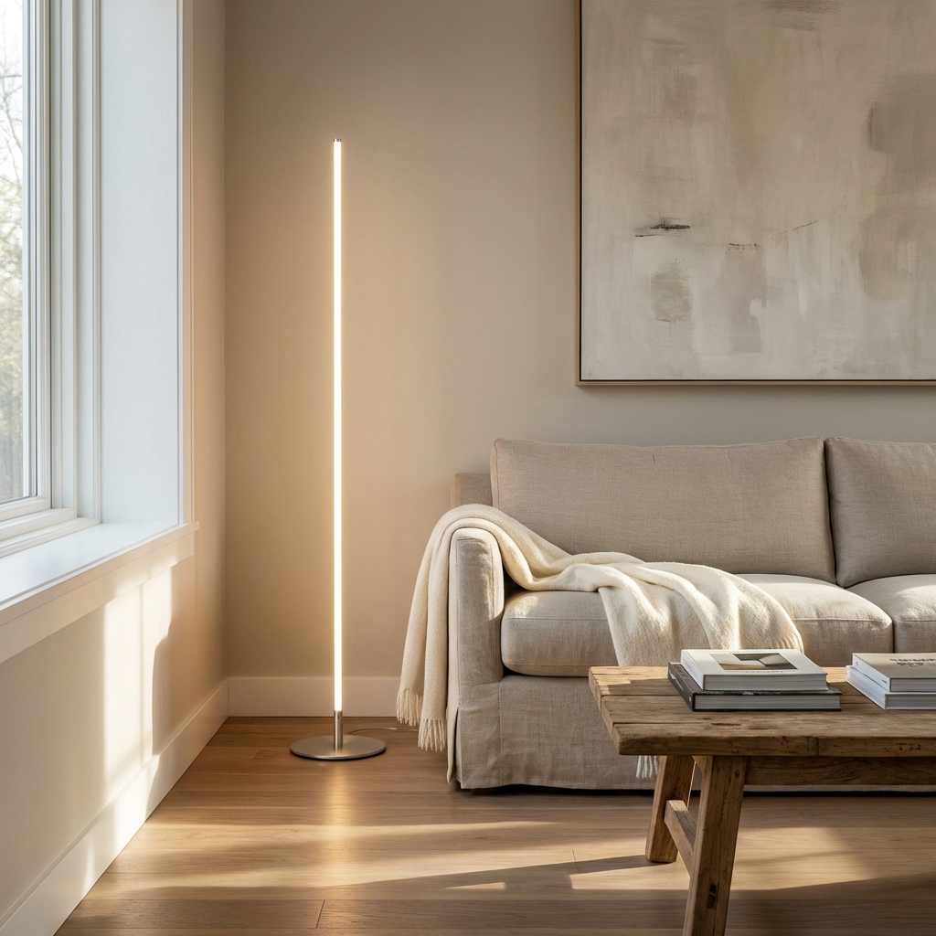 Moderne Høj Gulvlampe i Metal - Slankt Design med Energieffektiv LED 4
