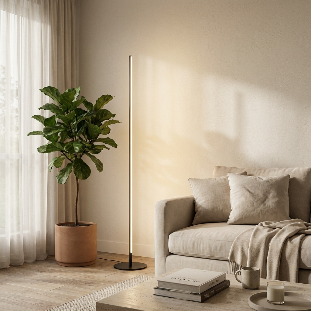 Moderne Høj Gulvlampe i Metal - Slankt Design med Energieffektiv LED 5