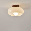 Moderne Loftlampe Bauhaus – Cremefarvet Glas med Metalbund 0