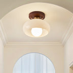 Moderne Loftlampe Bauhaus – Cremefarvet Glas med Metalbund 2