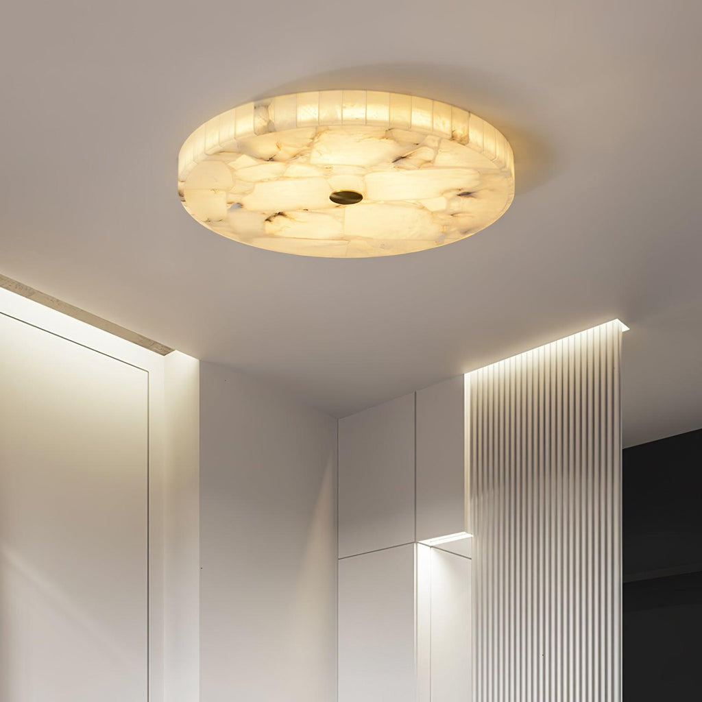 Moderne Loftlampe i Alabast - Hvid og Guld Elegant Design 1
