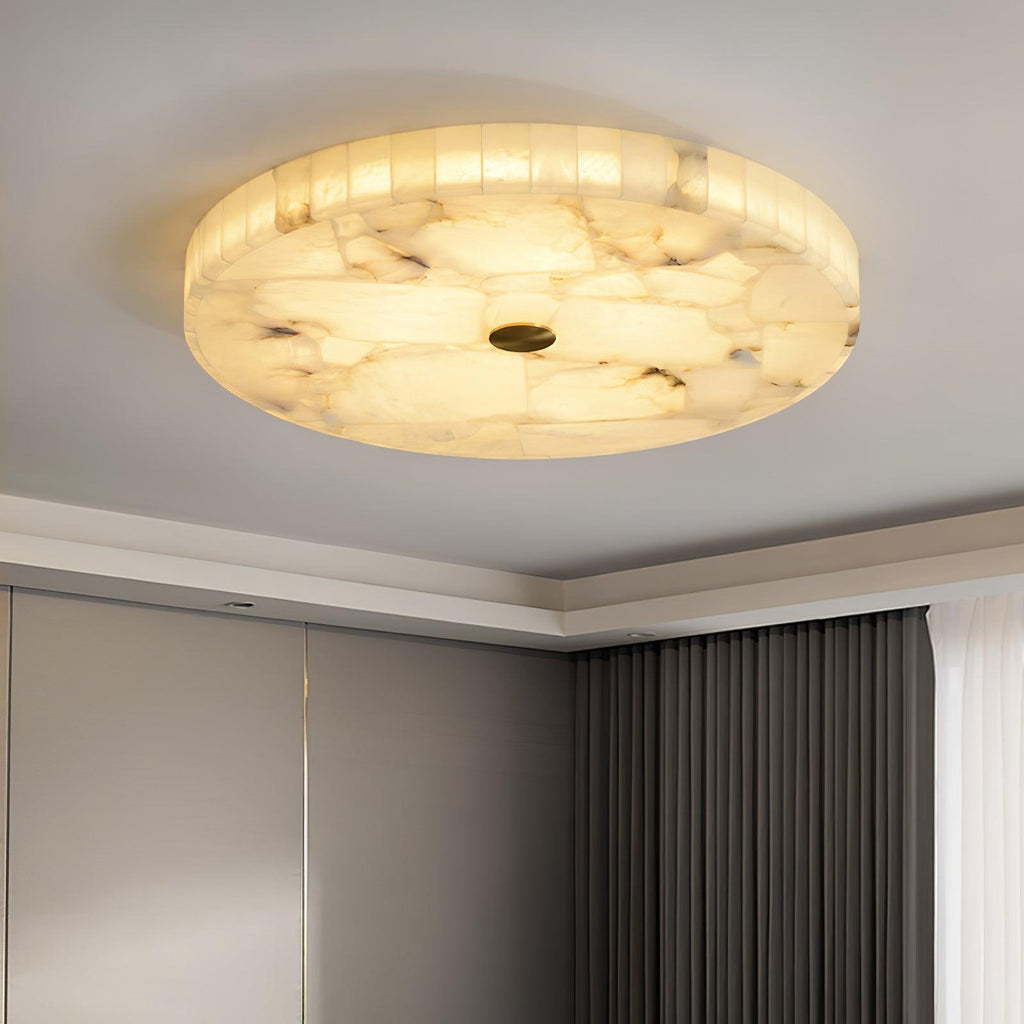 Moderne Loftlampe i Alabast - Hvid og Guld Elegant Design 2
