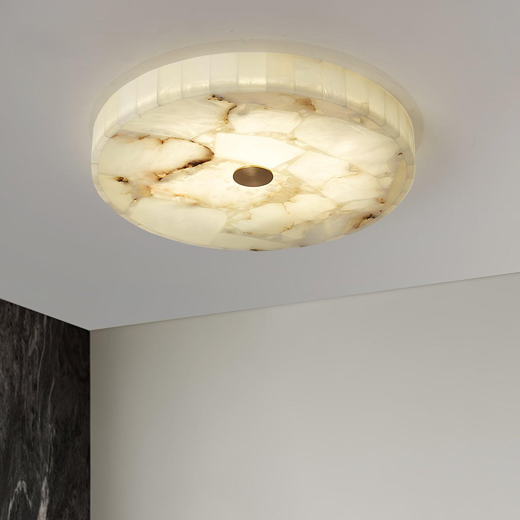 Moderne Loftlampe i Alabast - Hvid og Guld Elegant Design 7
