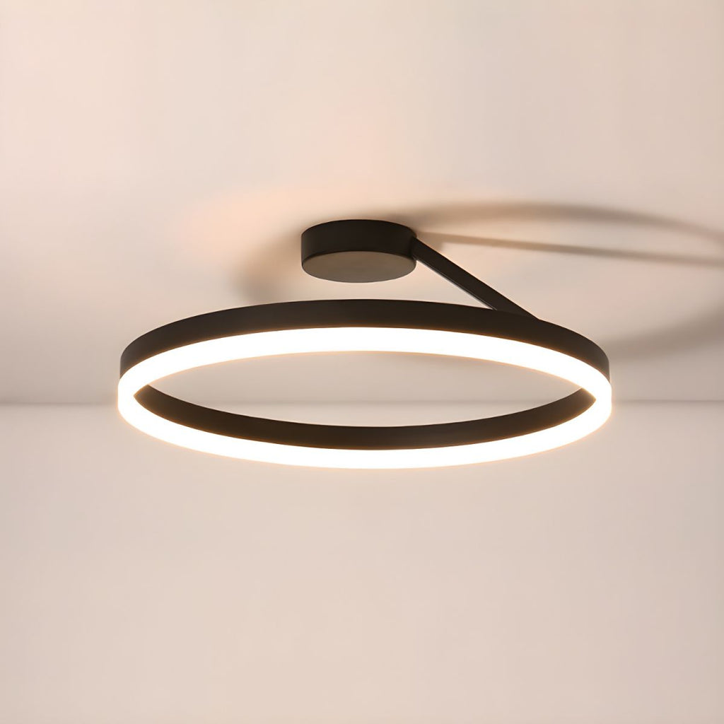 Moderne Loftlampe i Aluminium - Svævende Ringdesign med Justerbar Lysstyrke 6