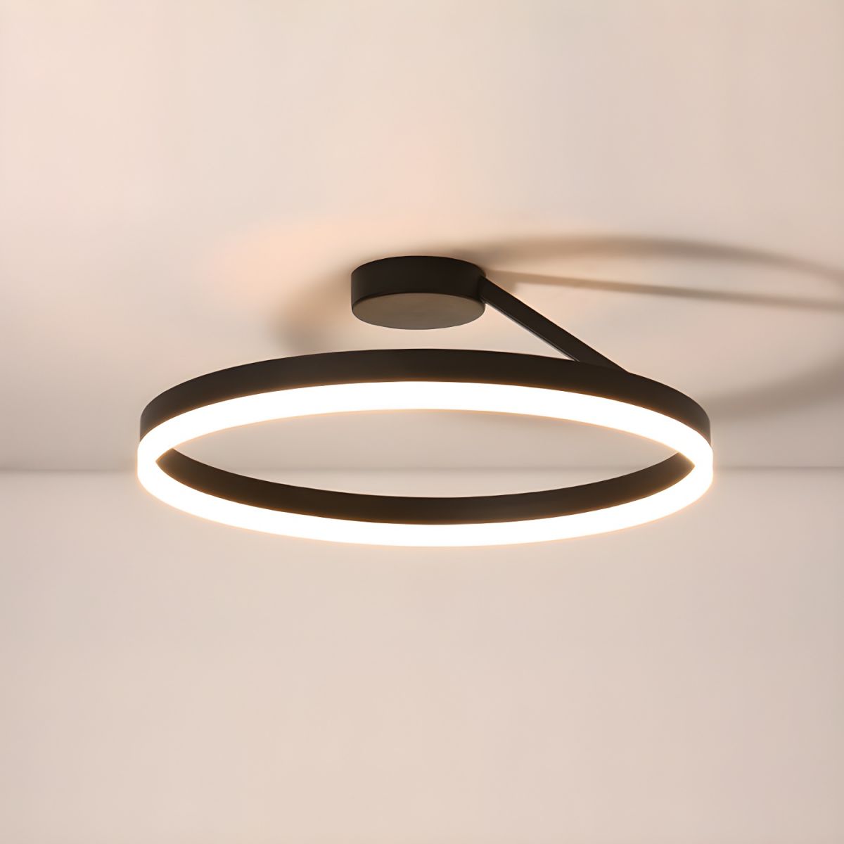 Moderne Loftlampe i Aluminium - Svævende Ringdesign med Justerbar Lysstyrke 6