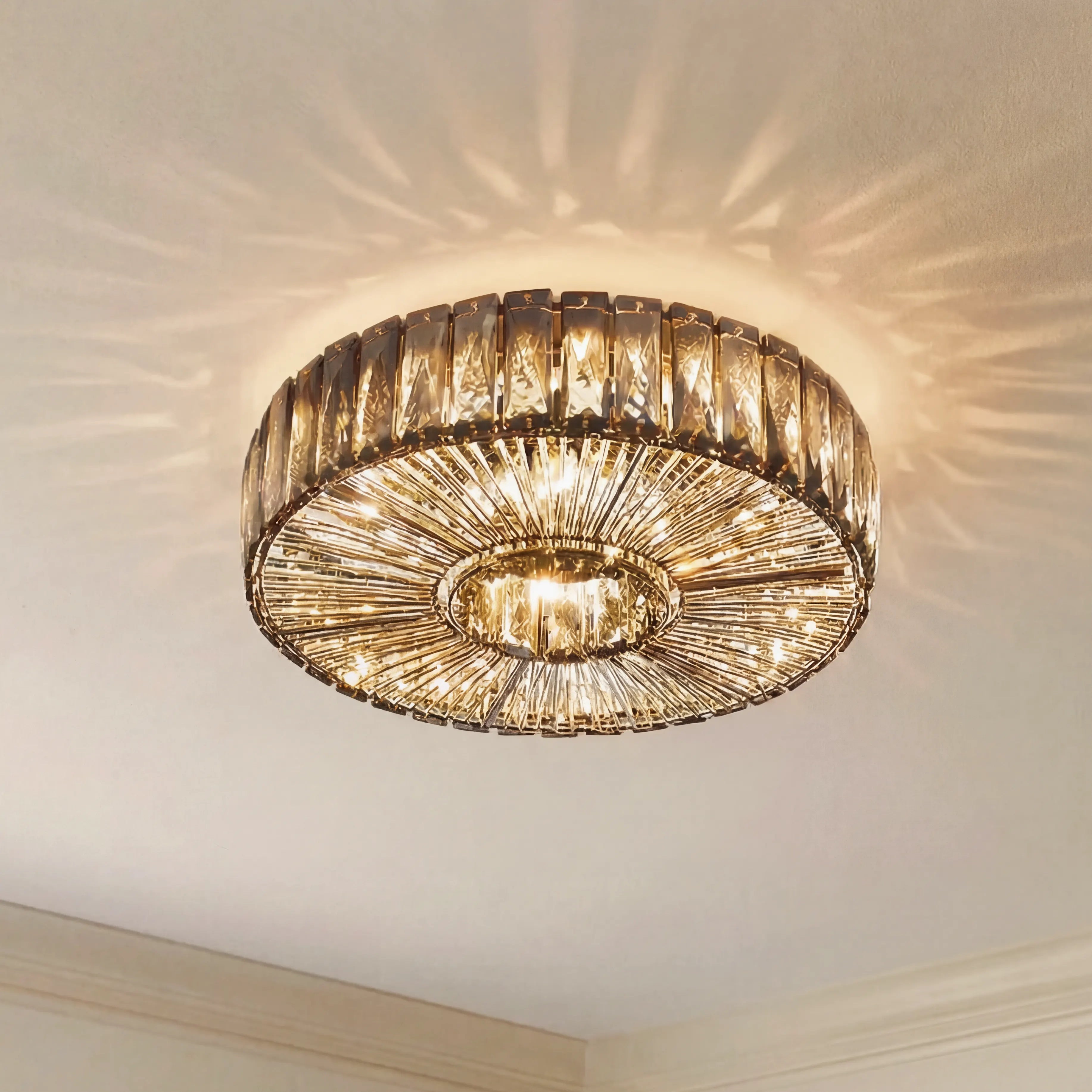 Moderne Loftlampe i Glas – Justerbar Lysstyrke og Elegant Rundt Design 2