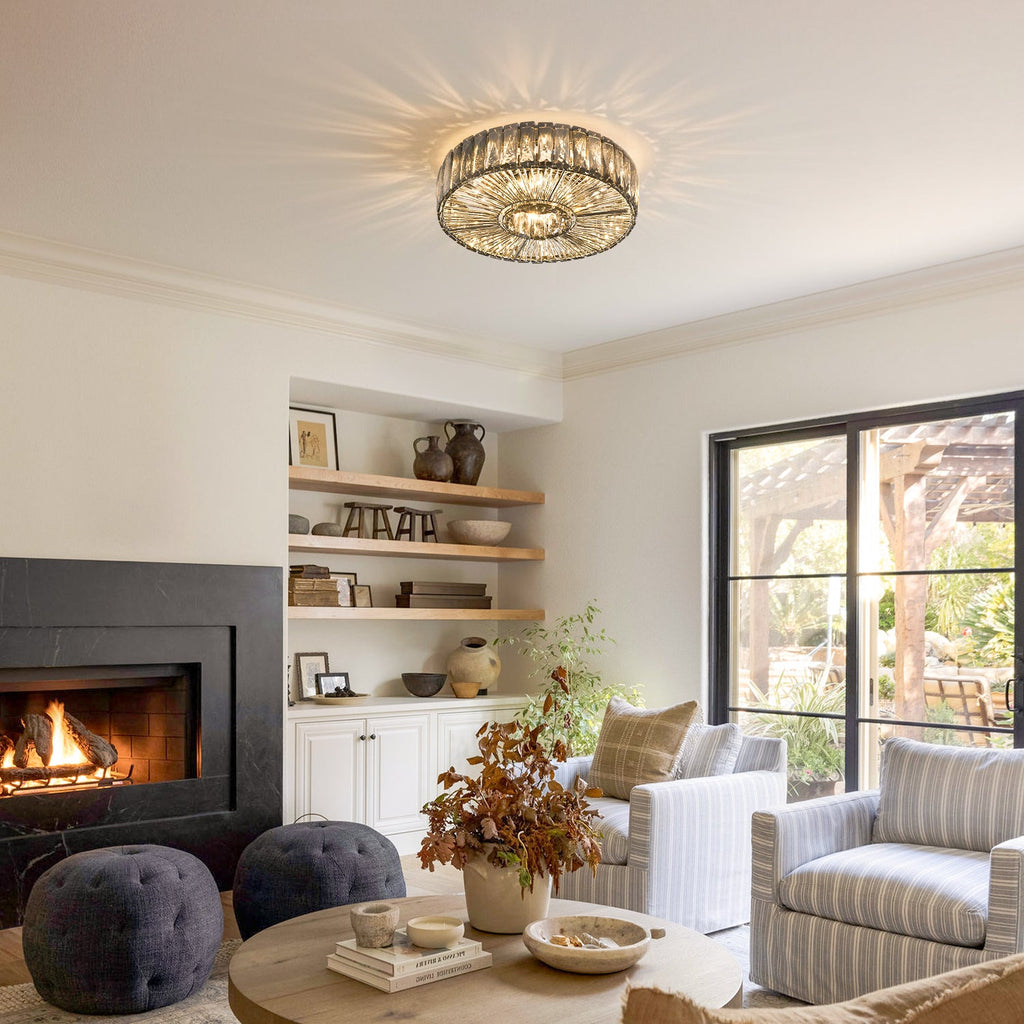 Moderne Loftlampe i Glas – Justerbar Lysstyrke og Elegant Rundt Design 6