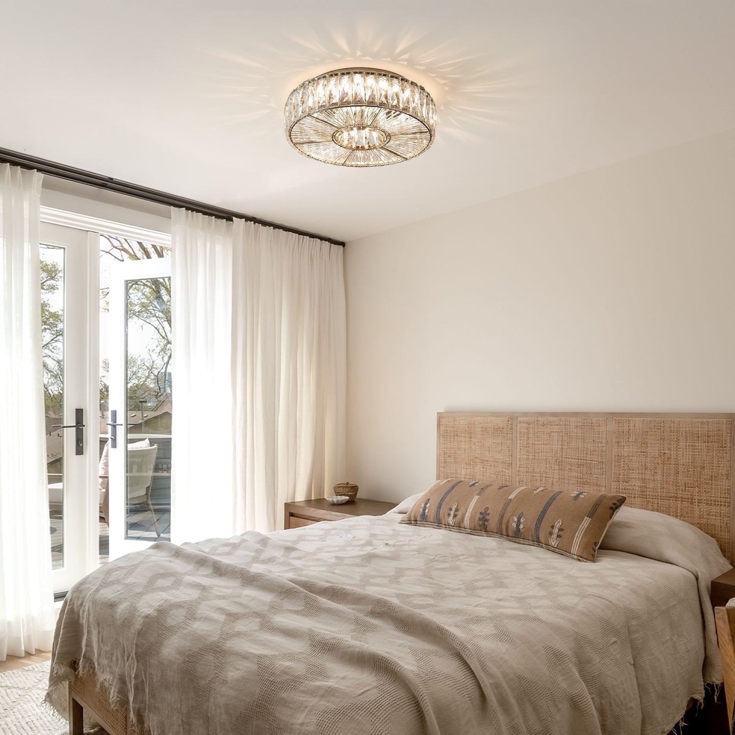 Moderne Loftlampe i Glas – Justerbar Lysstyrke og Elegant Rundt Design 7