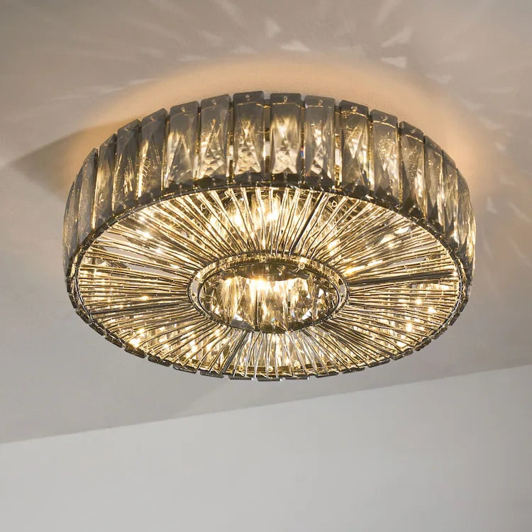 Moderne Loftlampe i Glas – Justerbar Lysstyrke og Elegant Rundt Design 9