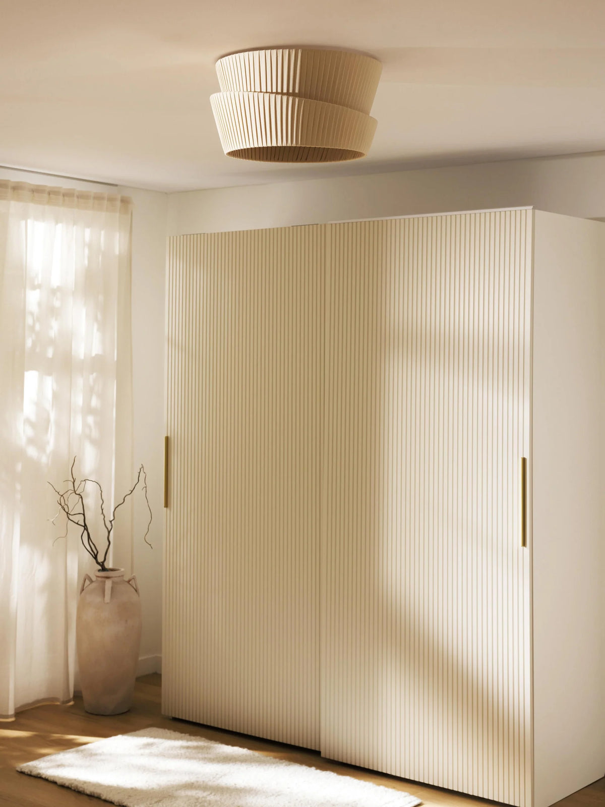 Moderne Loftlampe i Plisseret Stof 1