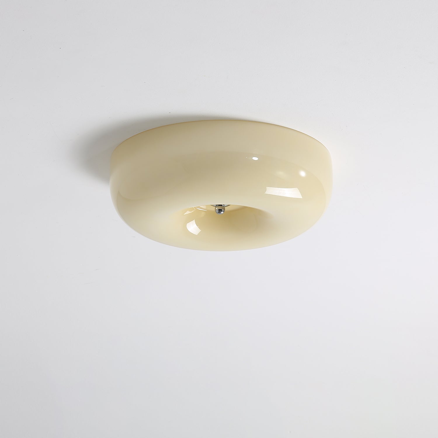 Moderne Loftslampe i Glas - Hvirvlende Mønster med Krom Detaljer 11