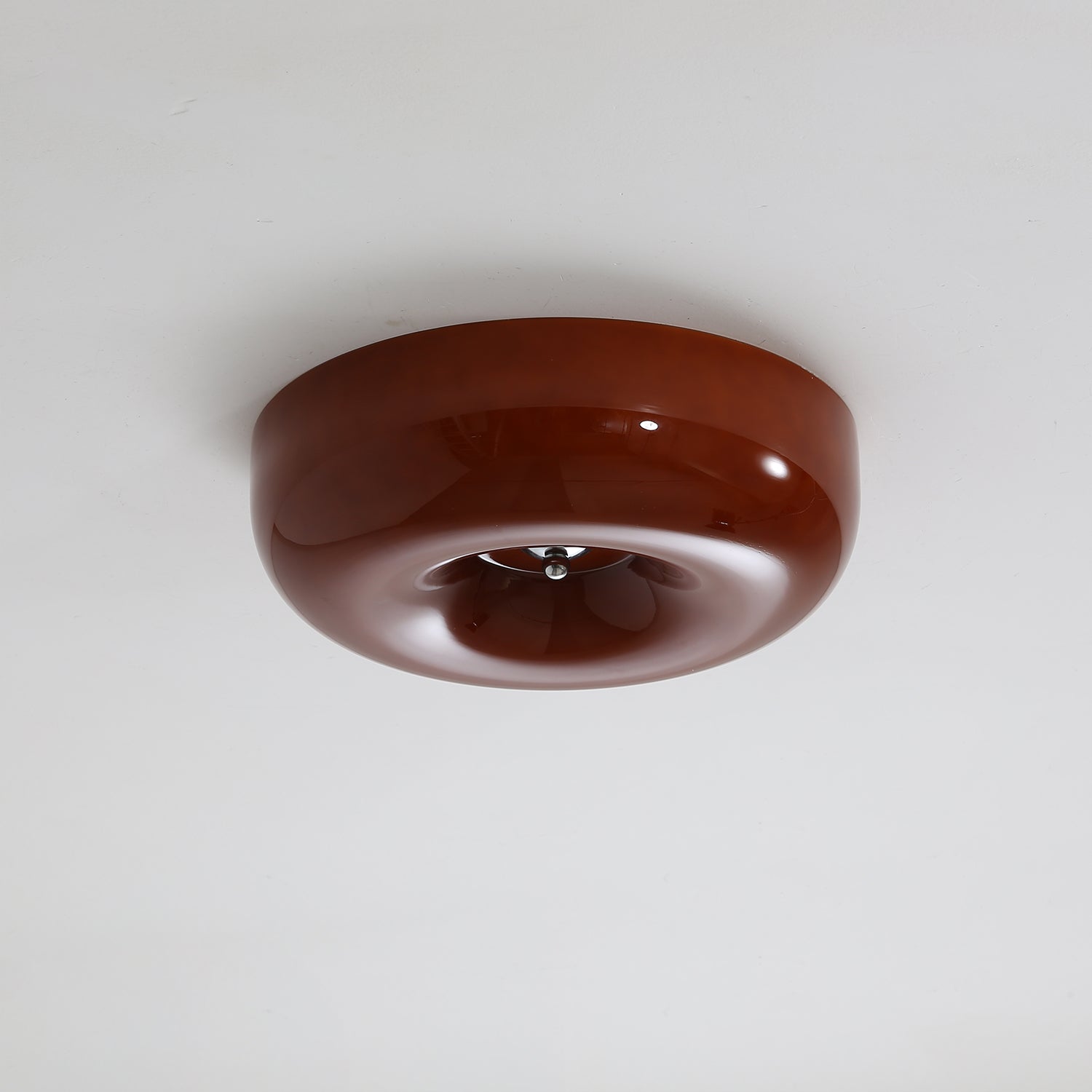 Moderne Loftslampe i Glas - Hvirvlende Mønster med Krom Detaljer 12