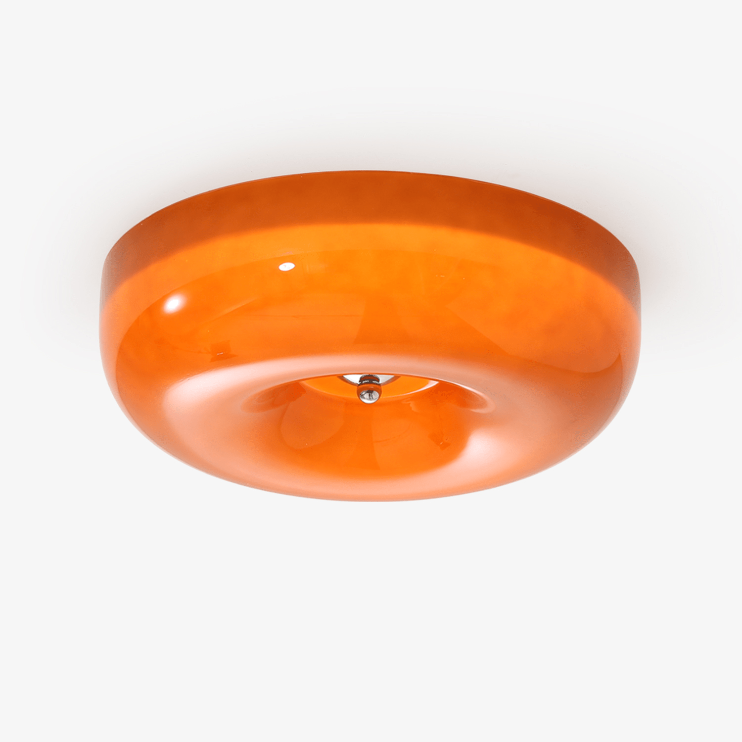 Moderne Loftslampe i Glas - Hvirvlende Mønster med Krom Detaljer 2