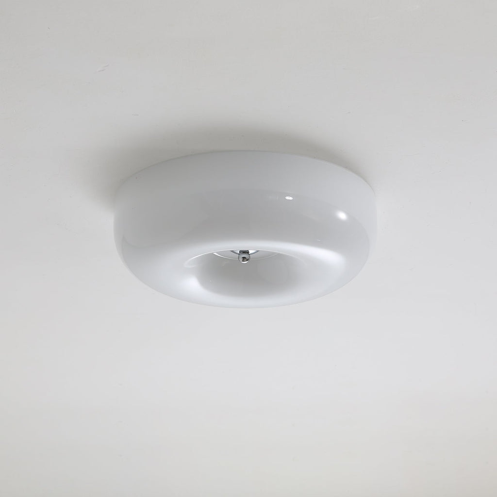 Moderne Loftslampe i Glas - Hvirvlende Mønster med Krom Detaljer 3