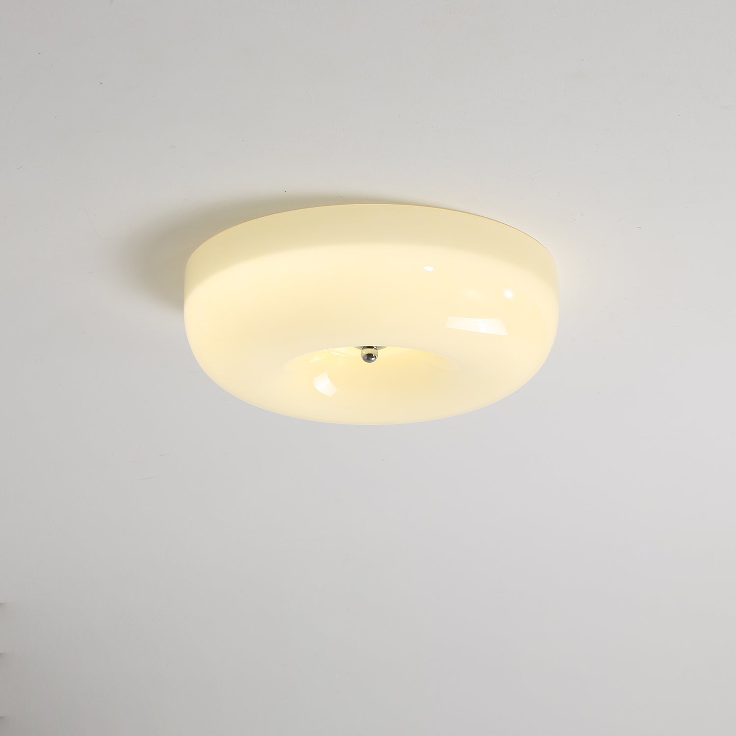 Moderne Loftslampe i Glas - Hvirvlende Mønster med Krom Detaljer 4