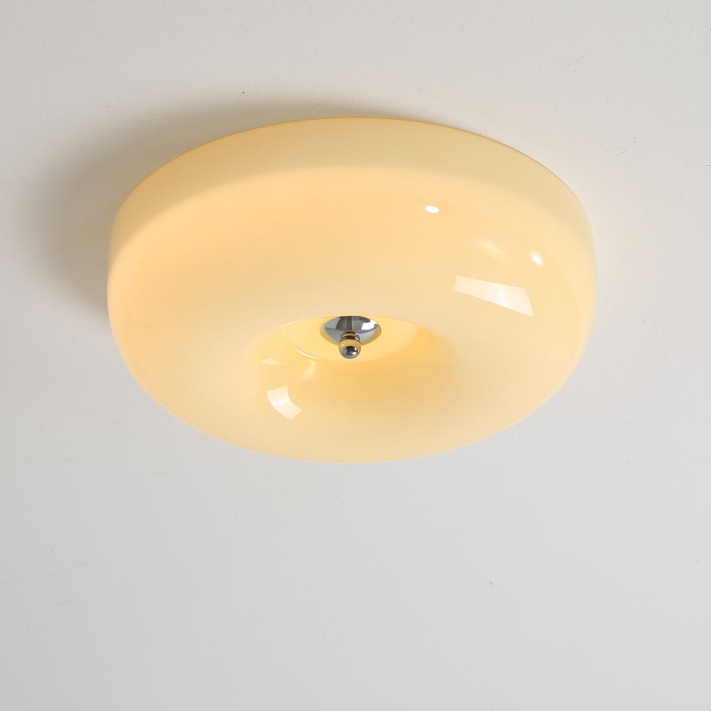 Moderne Loftslampe i Glas - Hvirvlende Mønster med Krom Detaljer 5