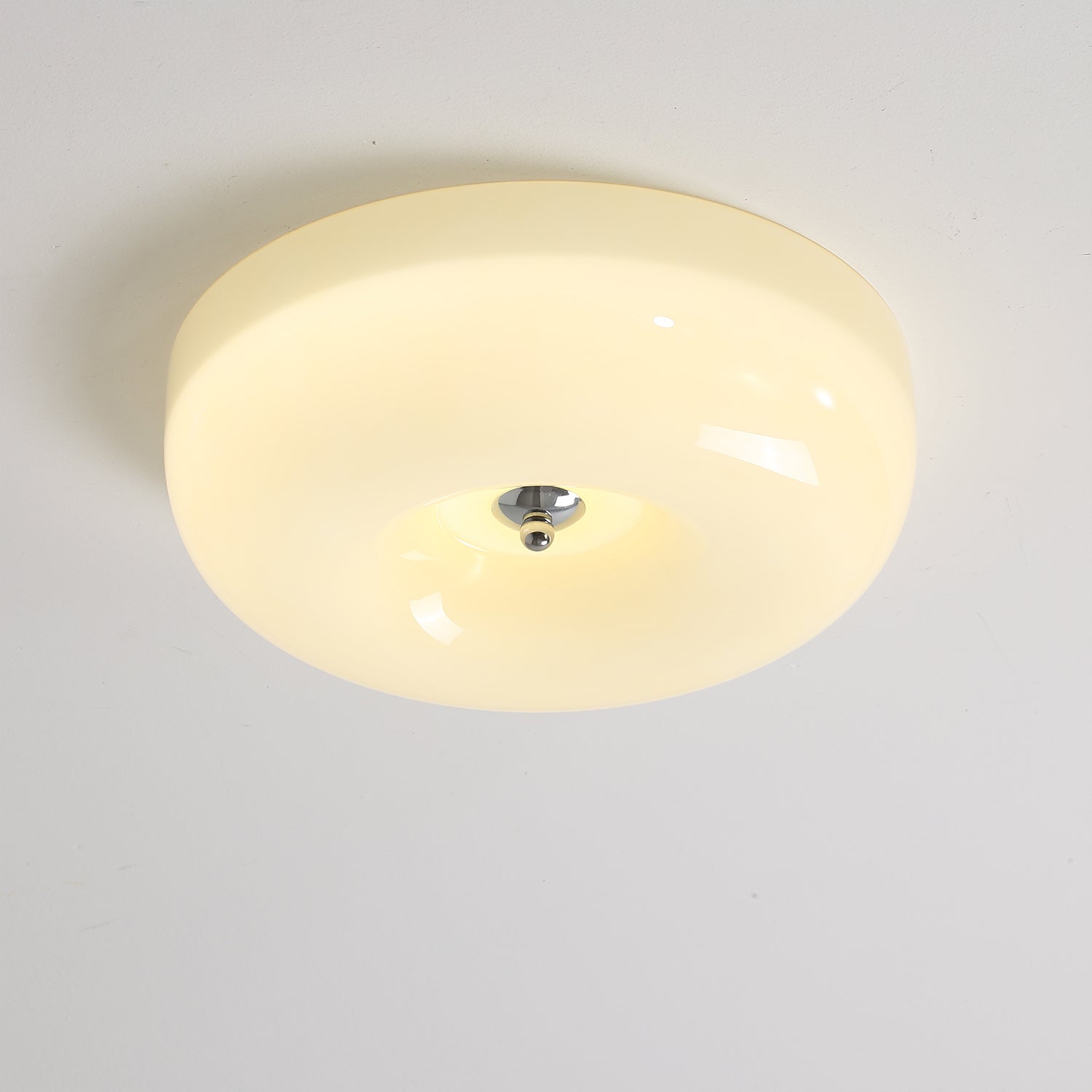 Moderne Loftslampe i Glas - Hvirvlende Mønster med Krom Detaljer 7