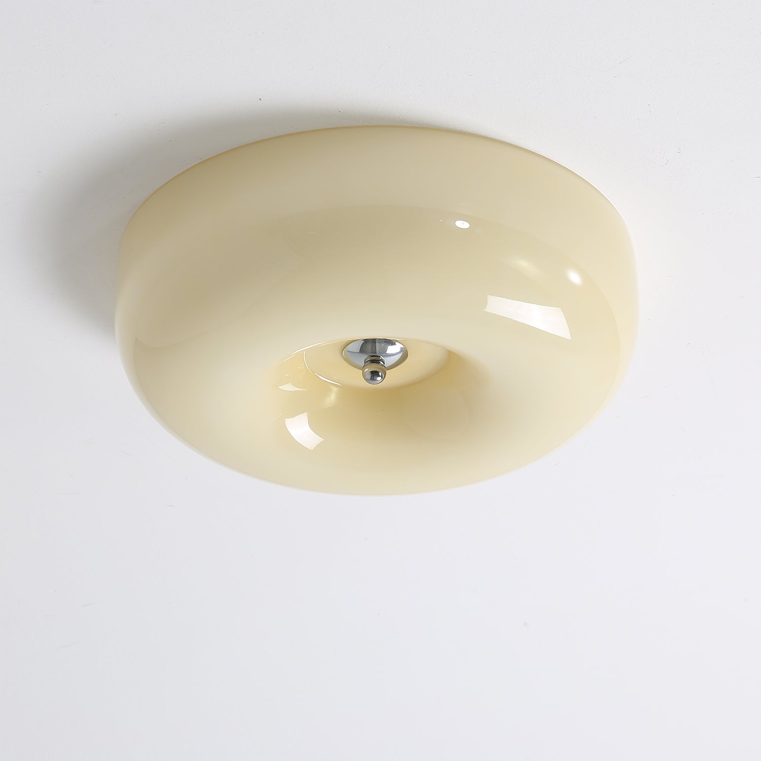 Moderne Loftslampe i Glas - Hvirvlende Mønster med Krom Detaljer 8