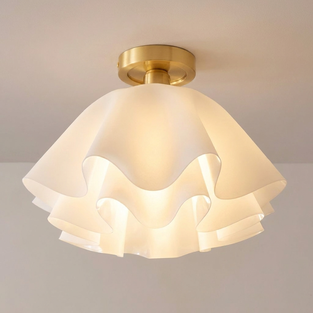 Moderne Loftslampe i Metal – Varm Belysning til Stue og Soveværelse 0