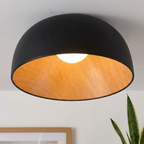Moderne Loftslampe med Traelook Indvendig Daempbar LED 0