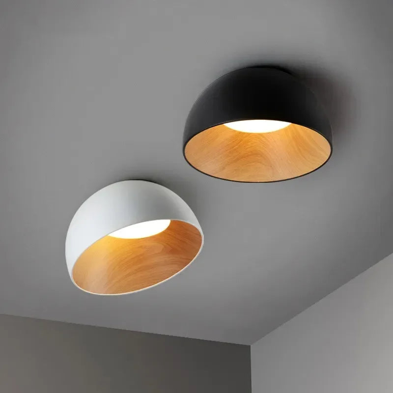 Moderne Loftslampe med Traelook Indvendig Daempbar LED 2