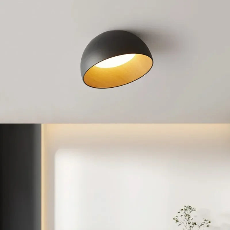 Moderne Loftslampe med Traelook Indvendig Daempbar LED 5
