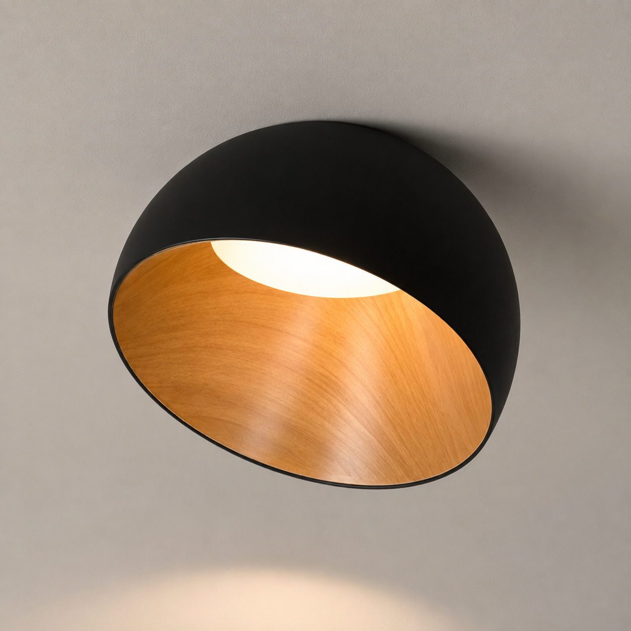 Moderne Loftslampe med Traelook Indvendig Daempbar LED 6