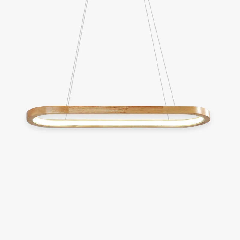 Moderne Oval Pendel Lampe – Træ og Akryl, Elegant Loftlampe til Indendørs Belysning 1