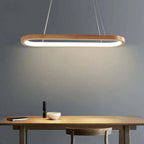 Moderne Oval Pendel Lampe – Træ og Akryl, Elegant Loftlampe til Indendørs Belysning 5