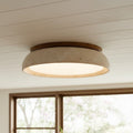 Moderne Rund Loftslampe i Travertin – Elegant Design med Blødt Lys 0