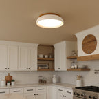 Moderne Rund Loftslampe i Travertin – Elegant Design med Blødt Lys 5