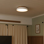 Moderne Rund Loftslampe i Travertin – Elegant Design med Blødt Lys 7