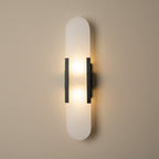 Moderne Væglampe i Alabast og Messing – Geometrisk Design med Blødt Lys 10