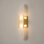 Moderne Væglampe i Alabast og Messing – Geometrisk Design med Blødt Lys 11