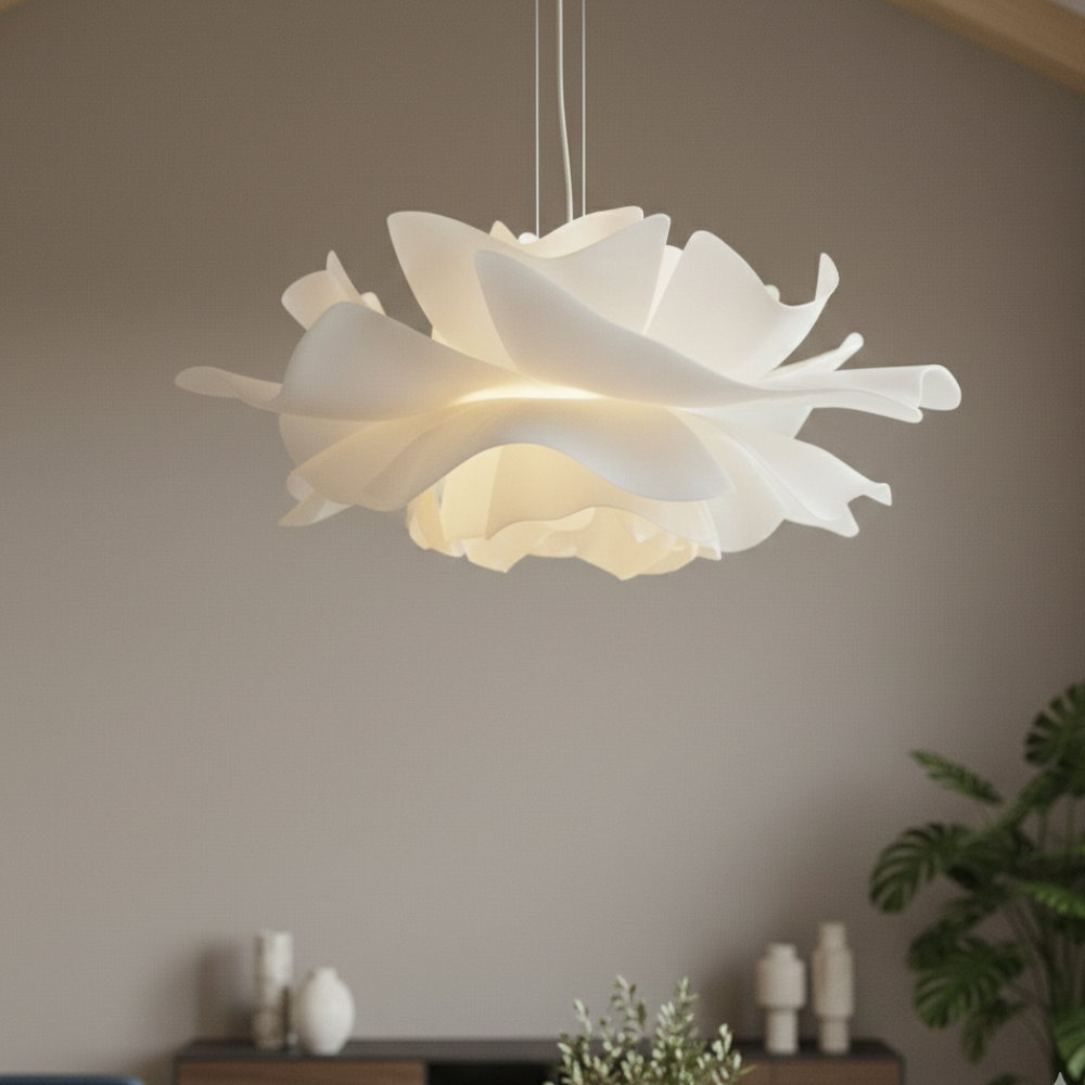 Moderne loftslampe med justerbar højde og blomsterbladdesign til stue – LED belysning 1