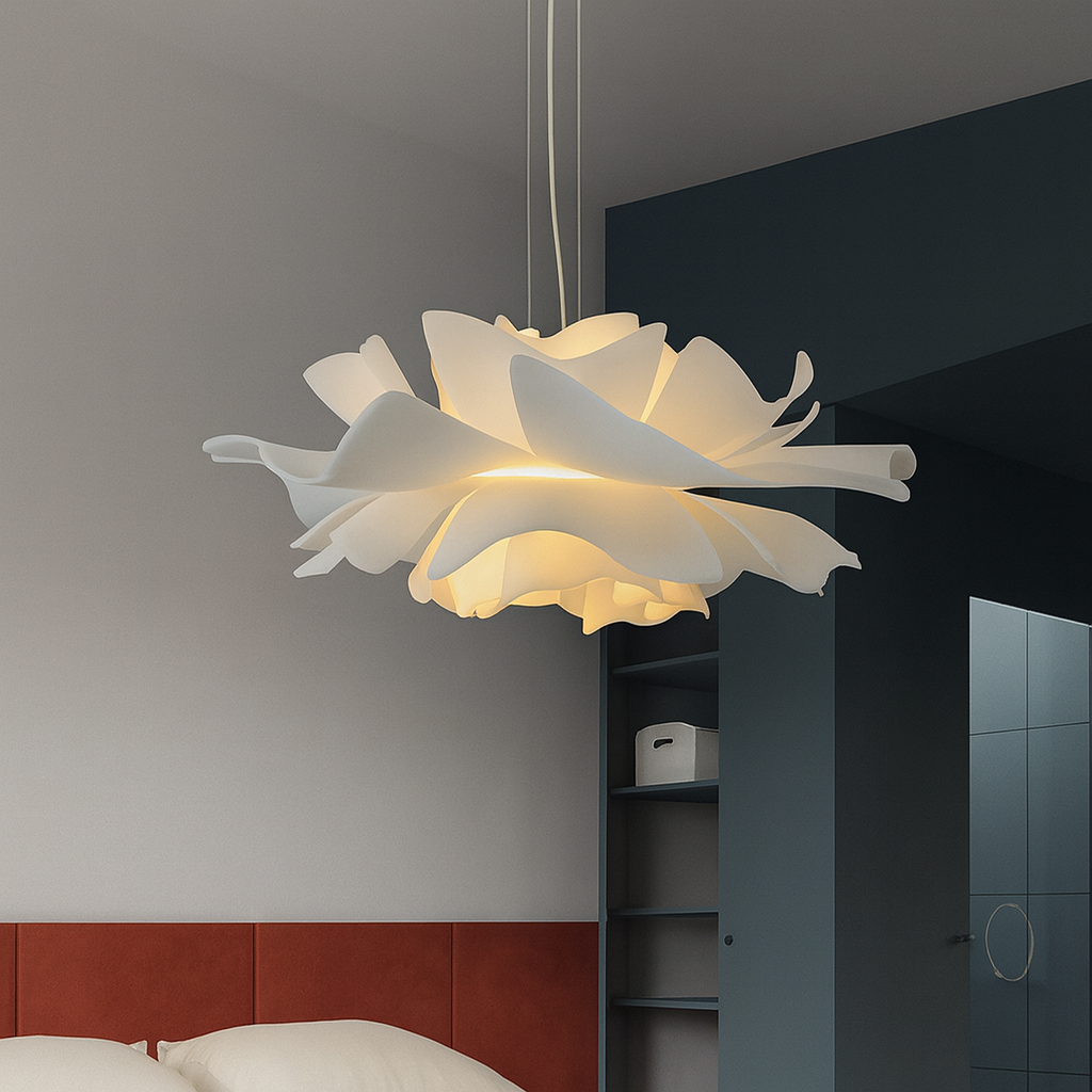 Moderne loftslampe med justerbar højde og blomsterbladdesign til stue – LED belysning 4