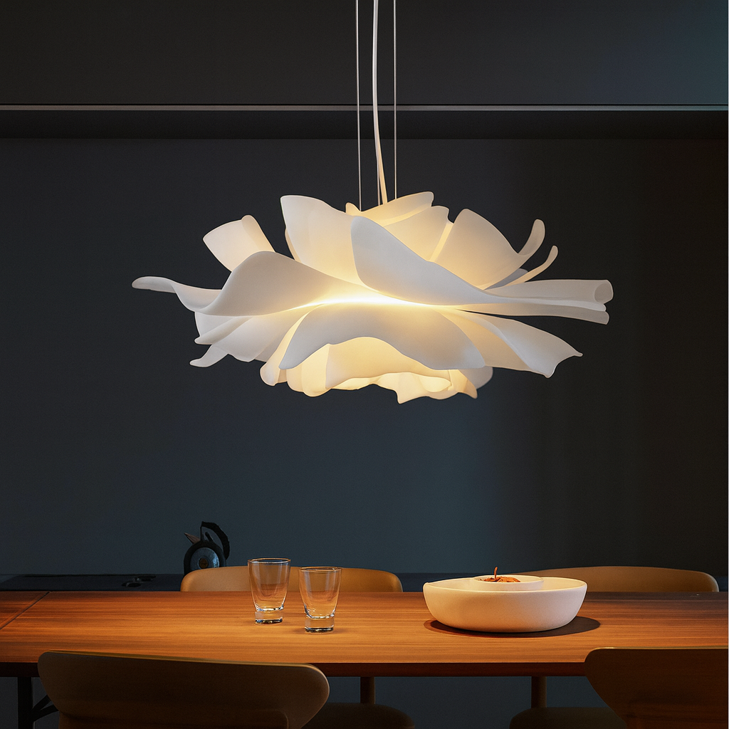 Moderne loftslampe med justerbar højde og blomsterbladdesign til stue – LED belysning 6