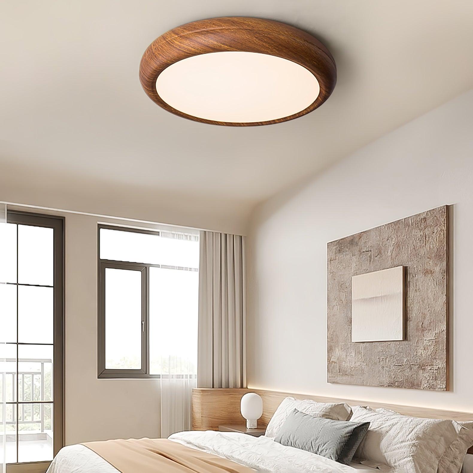 Nordic Loftlampe - Rund Trælook med Akrylfinish 1
