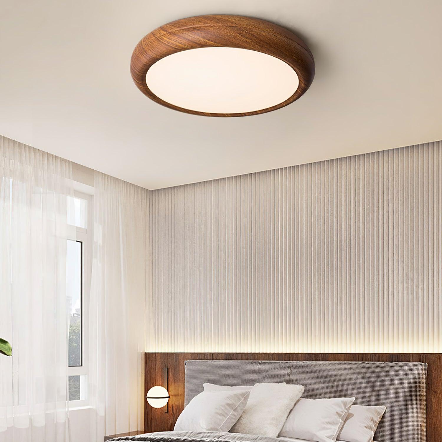 Nordic Loftlampe - Rund Trælook med Akrylfinish 2
