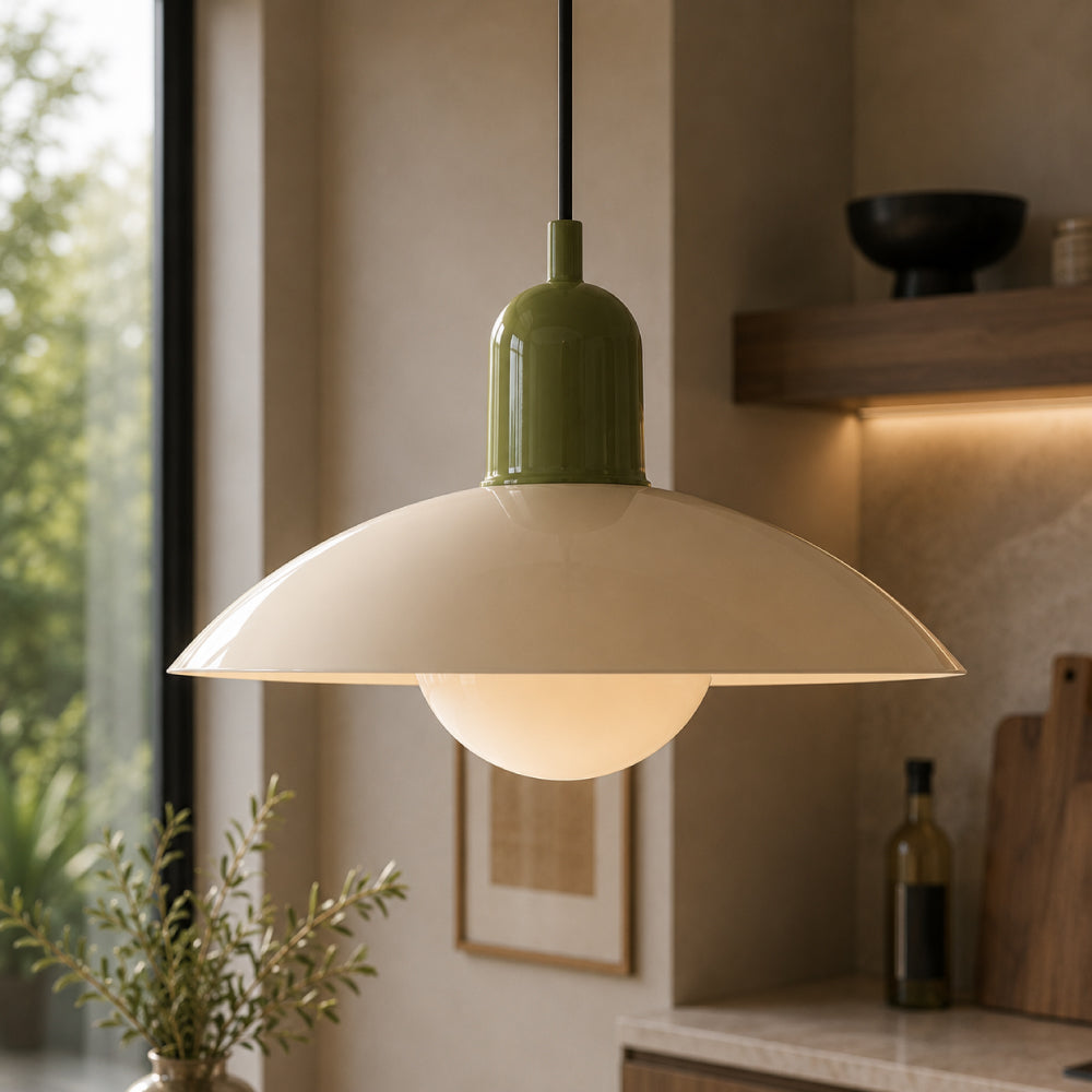 Nordic Loftlampe i Metal - Buet Skærm Justerbar Højde 26