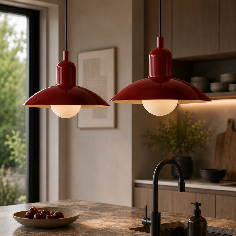Nordic Loftlampe i Metal - Buet Skærm Justerbar Højde 27