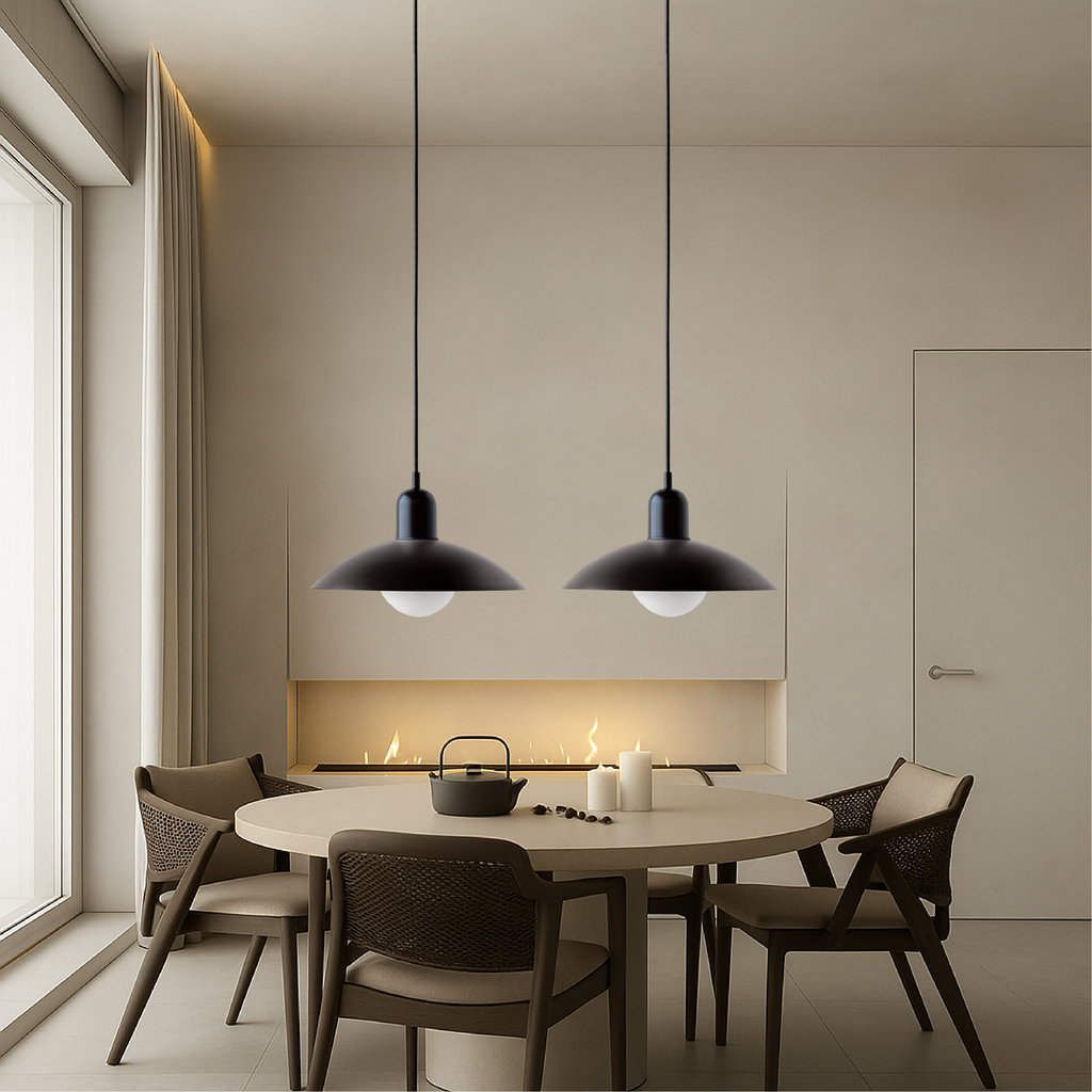 Nordic Loftlampe i Metal - Buet Skærm Justerbar Højde 3
