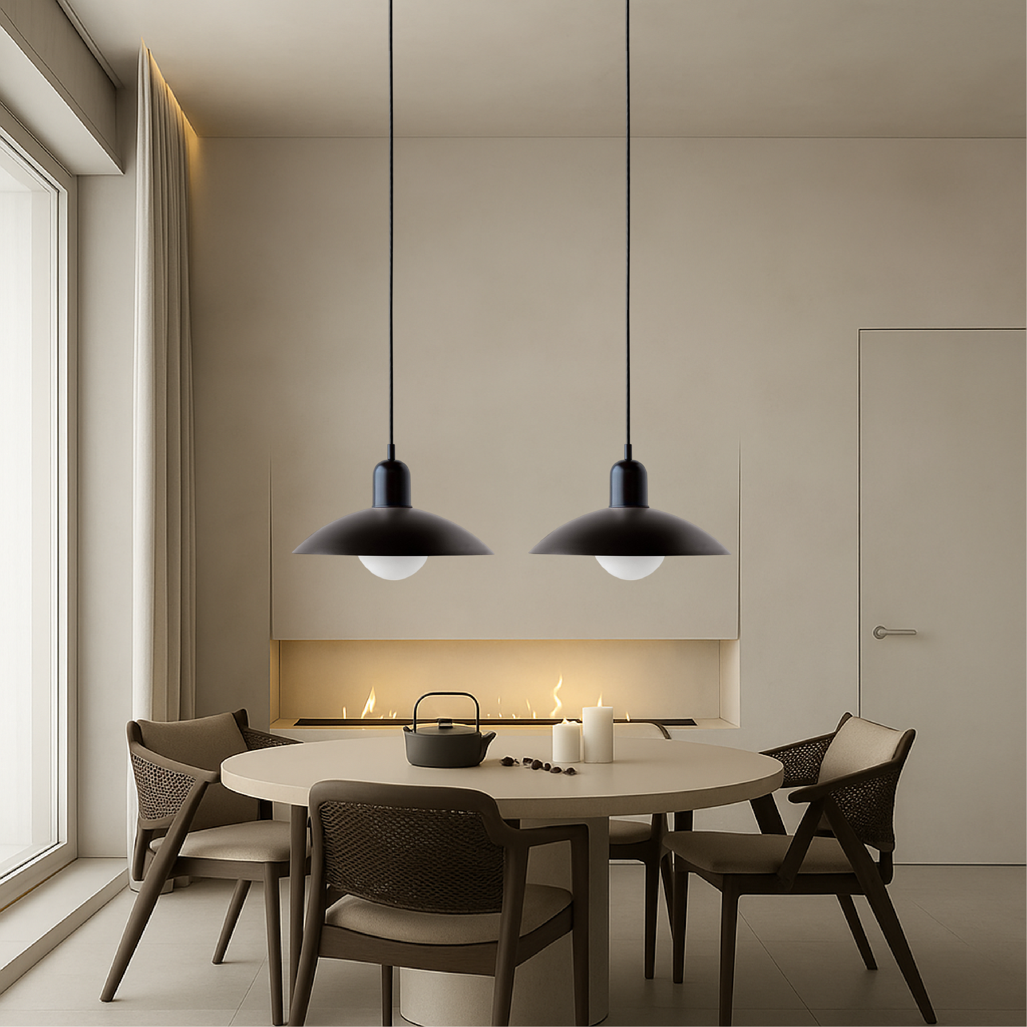 Nordic Loftlampe i Metal - Buet Skærm Justerbar Højde 3
