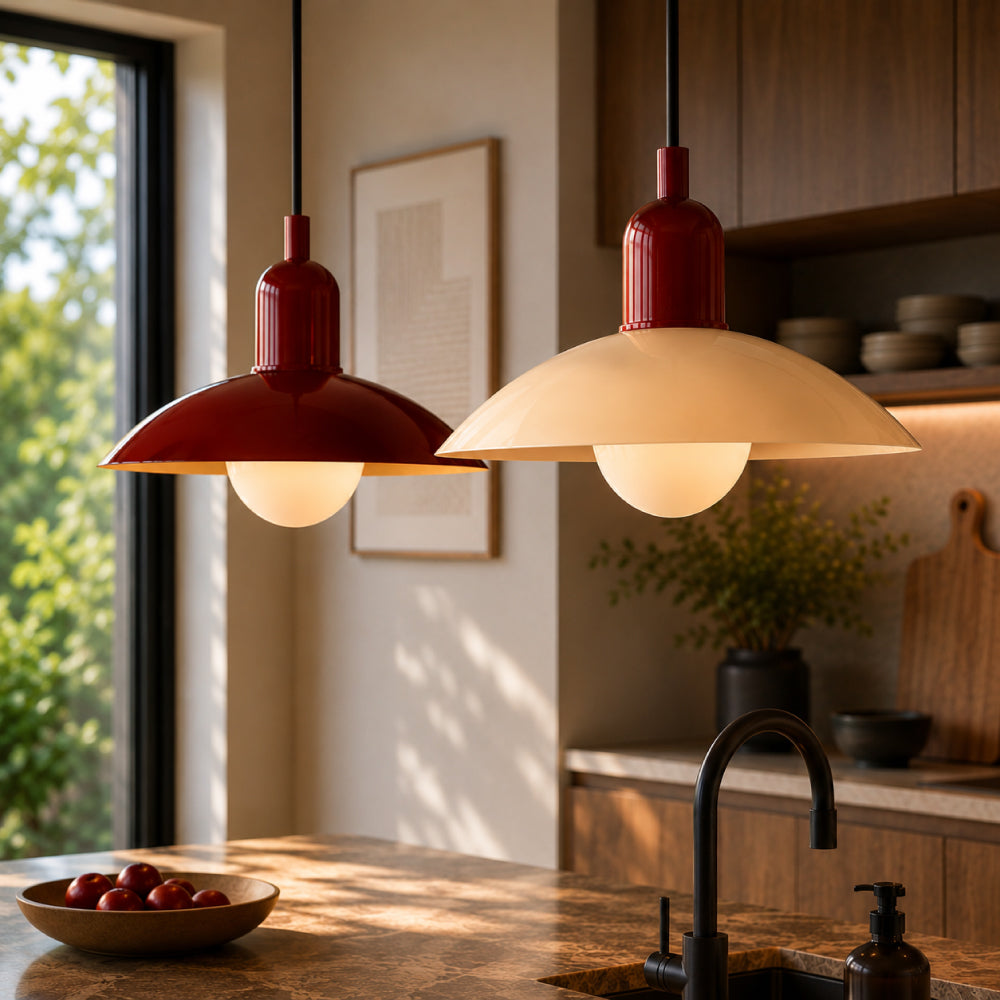 Nordic Loftlampe i Metal - Buet Skærm Justerbar Højde 33